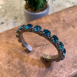 Sorrelli cuff bracelet. Teal crystals in silver